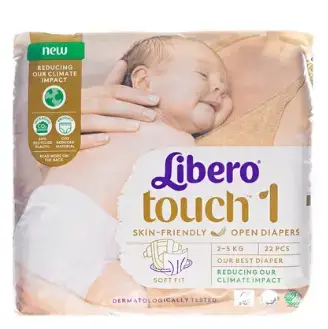 Підгузки Libero Touch розмір 1, 2-5 кг, 22 штуки