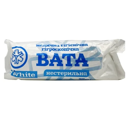 Вата медична гігроскопічна нестерильна ролик Dr.White (Доктор Вайт), 25 г 
