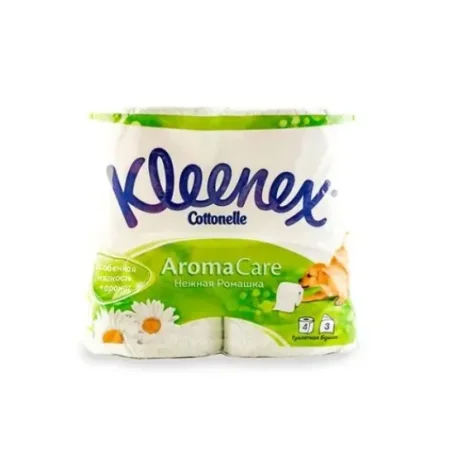 Папір туалетний Kleenex Cottonelle Aroma Care Ромашка, 3-шаровий, 4 рулона