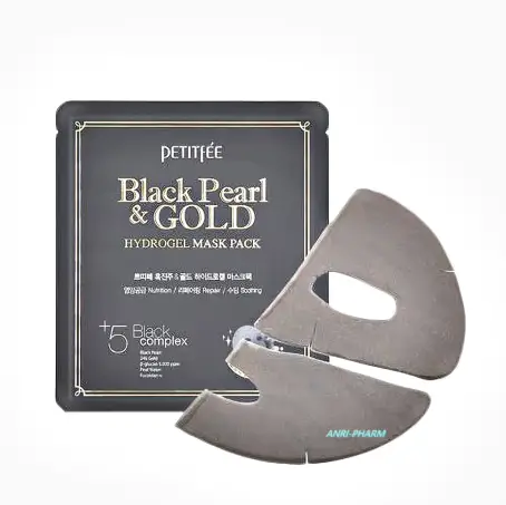 МАСКА ГИДРОГЕЛЕВАЯ ДЛЯ ЛИЦА С ЗОЛОТОМ И ЧЕРН. ЖЕМЧУГОМ Petitfee Black Pearl & Gold Hydrogel Mask Pack 32 г