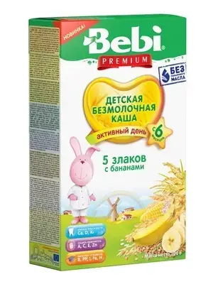 КАША Б/МОЛОЧН. BEBI PREMIUM 5 злаків з бананом 200 г