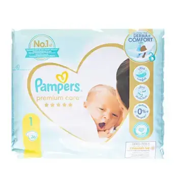Підгузки дитячі Pampers Premium Care розмір 1, 2-5 кг, 26 шт