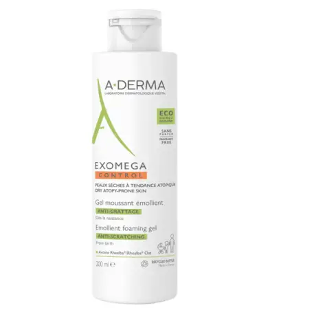 Очисний гель-емолент A-Derma Екзомега Контроль для сухої шкіри для обличчя і тіла 200 мл