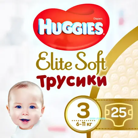 ПІДГУЗ-ТРУСИКИ HUGGIES PANTS ELITE SOFT 3 (6-11 кг) №25