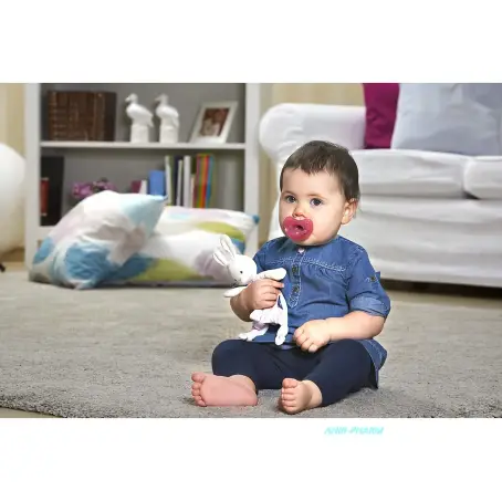 СОСКА ПУСТЫШКА CHICCO Physio Soft силік. ортодонт. лита 6-16 міс. рож.