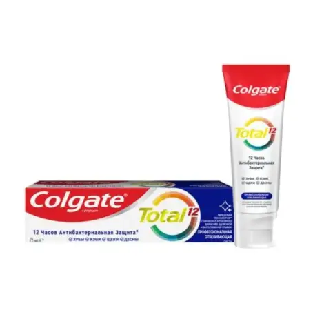 Комплексна зубна паста Colgate Total 12 Професійна Відбілююча Антибактеріальна 75 мл