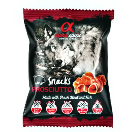 ЛАСОЩІ ДЛЯ СОБАК ALPHA SPIRIT DOG PROSCIUTTO Snacks 50 г кубики