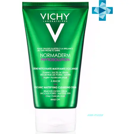 VICHY НОРМАДЕРМ ФІТОСОЛЮШН КРЕМ-ГЕЛЬ мат. для глиб. очищ. жирн., схил. до недол. шкіри 125 мл