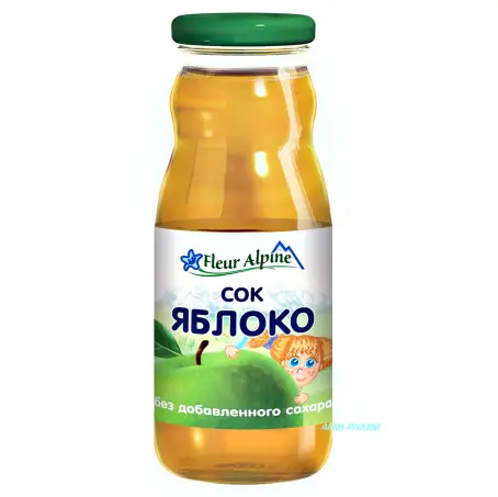 СІК FLEUR ALPINE Organic Яблуко 4+ міс. 200 мл скл.