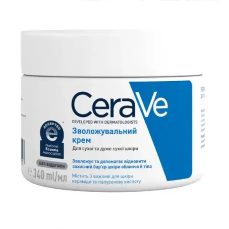 Крем CeraVe увлажняющий для сухой и очень сухой кожи лица и тела, 340 мл