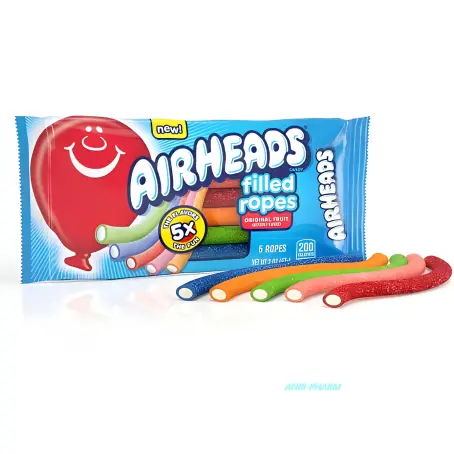 ЦУКЕРКИ AIRHEADS Filled Ropes Oraganal Fruit 57 г