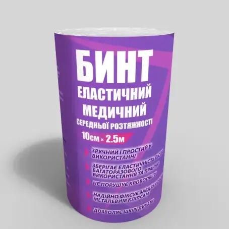 БИНТ ЕЛАСТИЧНИЙ TETA 10см*2.5м