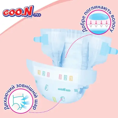 Підгузки Goo.N Plus для новонароджених на липучках, розмір SS, до 5 кг, 36 шт