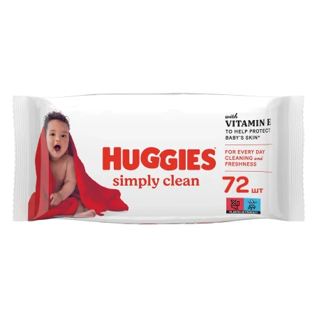 Cерветки вологі Huggies Simply Clean, 72 шт