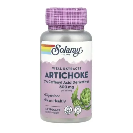 Артишока экстракт Solaray Artichoke extract 600 мг, 60 веганских капсул