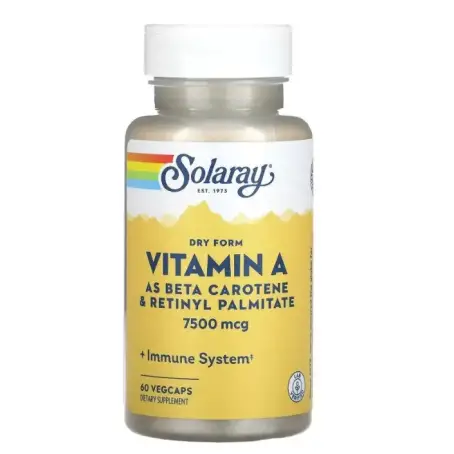  Solaray Вітамін А Vitamin A 7500 мкг, 60 вегетаріанських капсул