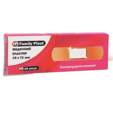 Пластир медичний Family Doctor (FP Family Plast)б на нетканій основі 19 мм х 72 мм, 10 штук