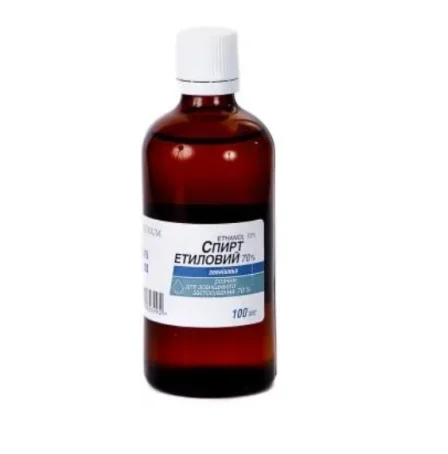 Спирт етиловий 70% 100 мл засіб д/дезінф. фл.