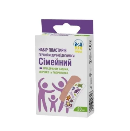 Набор пластырей первой медицинской помощи Pinna Семейный, 20 штук