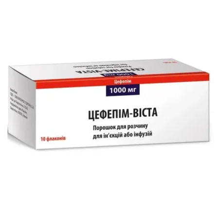 Цефепим-Виста порошок для р-ра д/ин. и инф. по 1000 мг №10 во флак.