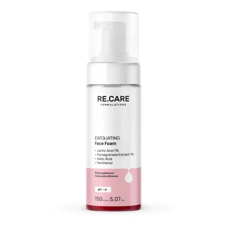 Отшелушивающая пенка для лица Exfoliating Face foam RE.CARE, 150 мл