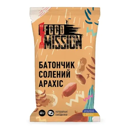Батончик Food Mission Соленый арахис, 40 г