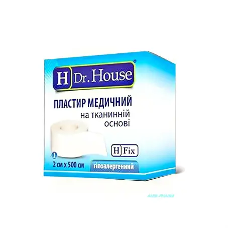 ЛЕЙКОПЛ "H Dr. House" на ткан. основе 2 см х 500 см картон уп.