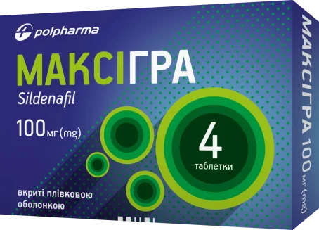 Максігра 100 мг табл. в/о №4 