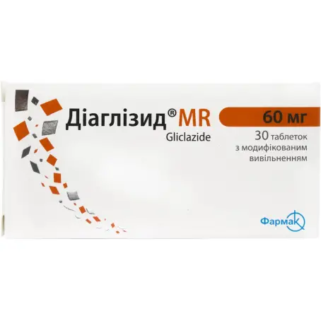 Діабетон MR 60 мг таблетки з модифікованим вивільненням 60 мг блістер №30