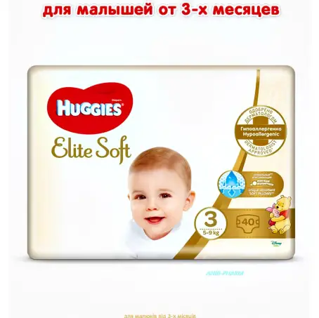 ПОДГУЗ HUGGIES ELITE SOFT 3 (5-9 кг) №21 (Кімберлі-Кларк/047949)