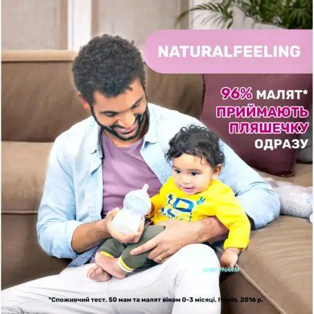 ПЛЯШЕЧКА CHICCO Natural Feeling соска силік. сер. потік з 2 міс. 250 мл