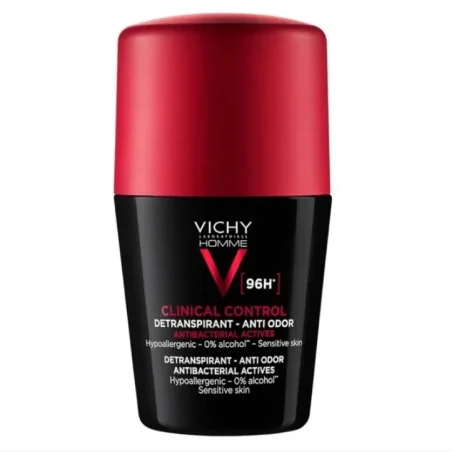 Vichy Ом Клиникал Контрол, шариковый антиперспирант для мужчин против чрезмерного потоотделения и запаха, 96 часов защиты, 50 мл