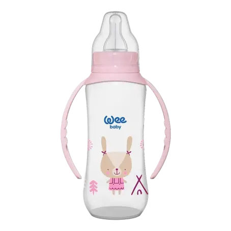 Бутылочка для кормления 270 мл с ручками,соска №1Wee Baby 745