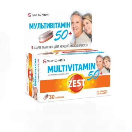 Зест Мультивитамін 50+ таблетки 3-шарові №30