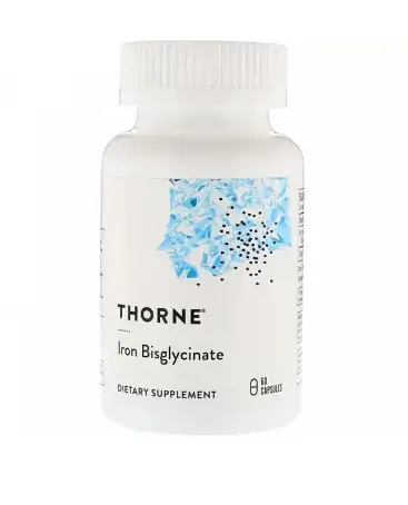 Железо (Iron Bisglycinate), Thorne Research,25мг 60 капсул