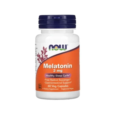 Мелатонін NOW Melatonin 3 мг веганські капсули №60
