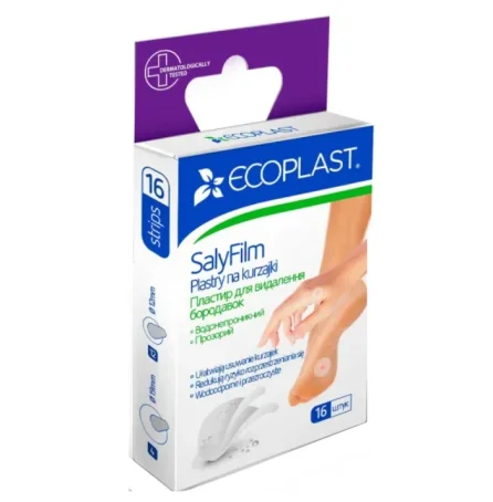 Пластырь медицинский Ecoplast SaliFilm для удаления бородавок, 16 шт.
