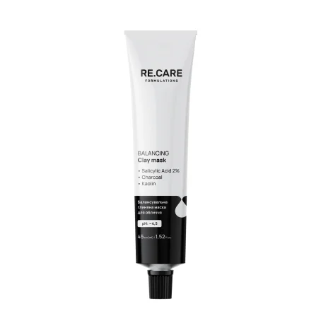 Балансировочная глиняная маска для лица Balancing Clay Mask RE.CARE, 45 мл